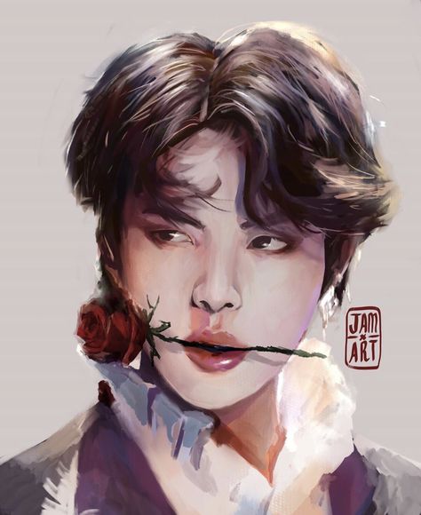 BTS JIN KIM SEOKJIN fanart Bts Art, Kpop Drawings, Seokjin Bts, Bts Drawings, Aesthetic Painting, Bts Chibi, Bts Fans, Beautiful Drawings, Kpop Fanart