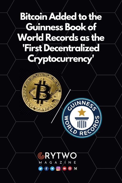 Crytwo Magazine - Bitcoin Guinness Book of World Record Guinness Book Of World Records, Guinness Book, Guinness World Records, Crypto News, World Records, Guinness, Cryptocurrency, Keep Calm Artwork, Books