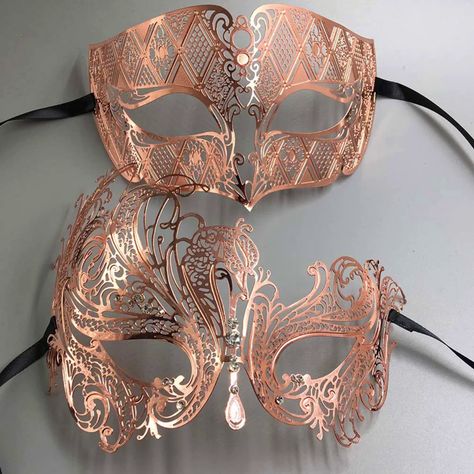 Black Silver Gold Metal Filigree Laser Cut Couple Venetian Party Mask Wedding  Ball Mask Halloween Metal Masks, Joy Outfits, Masquerade Ball Prom, Masquerade Ball Outfits, Gold Masquerade Mask, Mardi Gras Masquerade, Masquerade Ball Party, Masquerade Ball Mask, Ball Mask