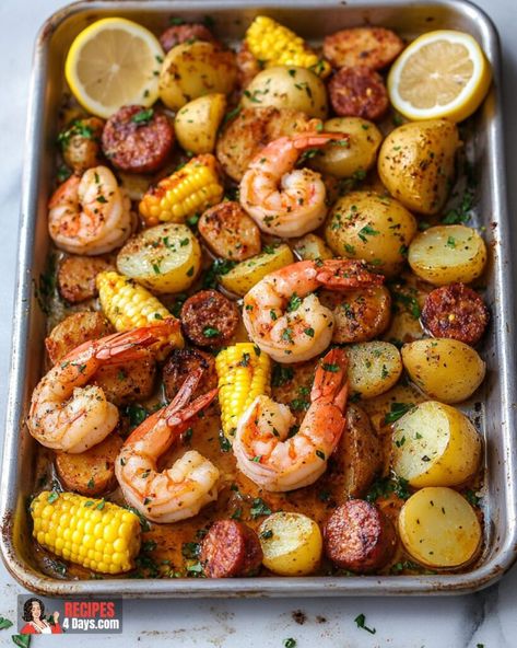 Shrimp And Sausage Sheet Pan, Seafood Extravaganza, Sausage Sheet Pan, Sheet Pan Shrimp Boil, Pan Shrimp Boil, Seafood Boils, Sheet Pan Shrimp, Shrimp And Sausage, Pan Shrimp