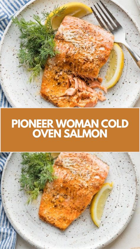 Pioneer Woman Cold Oven Salmon is made with salmon filets, olive oil, sweet paprika, kosher salt, and black pepper. This easy Cold Oven Salmon recipe creates a delicious main dish that takes about 25 minutes to prepare and can serve up to 4 people. Pioneer Woman Salmon, Pioneer Kitchen, Salmon Recipes Oven, Oven Salmon, Salmon Filets, Sweet Paprika, Oven Recipe, Easy Cold, Easy Salmon