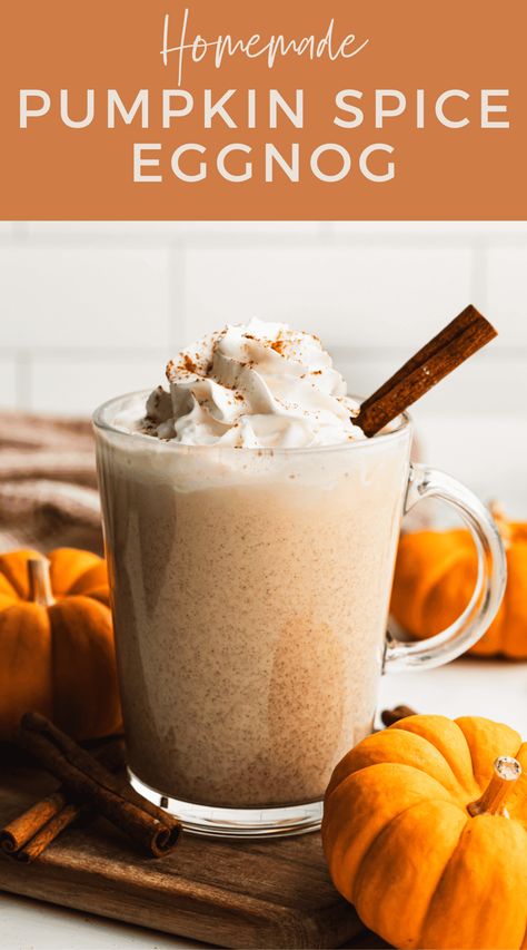 Pumpkin Spice Eggnog Recipe, Pumpkin Eggnog Recipe, Pumpkin Eggnog, Thanksgiving Desserts Pumpkin, Spiced Eggnog, Pumpkin Snickerdoodles, Oreo Milkshake, Pumpkin Chocolate Chip Bread, Homemade Pumpkin Spice