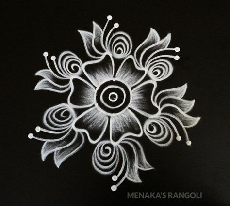 Rangoli Designs Ganesha, White Rangoli Design, Square Rangoli, White Rangoli, Simple Rangoli With Dots, Rangoli Designs For Diwali, Simple Flower Rangoli, Daily Muggulu, Simple Rangoli Designs