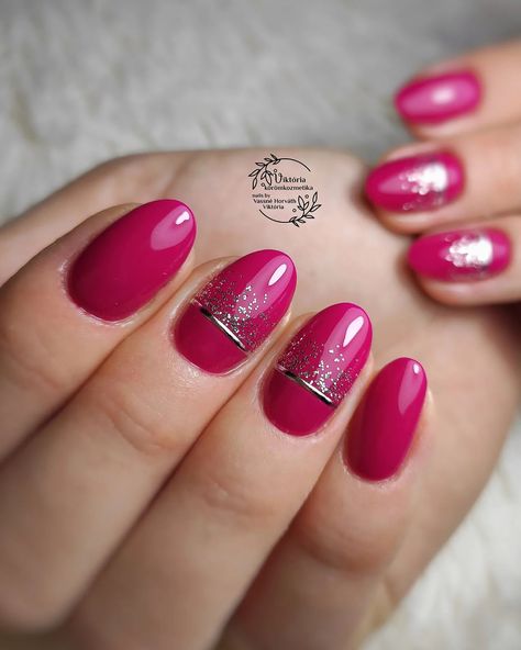 If you also love a good pink manicure, we have prepared this roundup of the cutest dark pink nails in a variety of designs and styles. Dark Pink Bridal Nails, Hot Pink Bridal Nails, Nails Hot Pink Designs, Dark Pink Nail Art, Dark Pink Nails Designs, Dark Purple Nails, Dark Pink Nails, Bridal Nail, Pink Chrome Nails