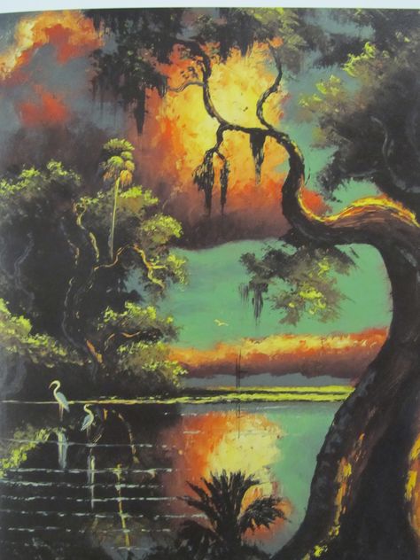 Willie Daniels painting from The Highwaymen: Florida's African-American Landscape Painters by Gary Monroe. Florida Collection, ND1351.6 .M66 2001. Highwaymen Paintings, The Highwaymen, Highway Men, Florida Nature, Louisiana Art, Florida Artist, Florida Art, Florida Girl, Old Florida