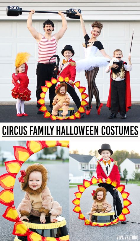 These circus costume ideas are amazing! These DIY family Halloween costumes will really make a statement.#FamilyCostumes #Halloween #halloweencostumes #circus #costumes Circus Costume Ideas, Diy Family Halloween Costumes, Halloween Costume Group, Costume Ideas Diy, Circus Halloween Costumes, Halloween Costume Couple, Original Halloween Costumes, Diy Group Halloween Costumes, Meme Costume