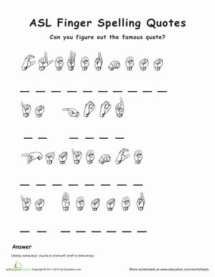 ASL Finger Spelling | Education.com Spelling Quotes, Sign Language Letters, Asl Lessons, Sign Language Art, Sign Language Phrases, Classroom Lesson Plans, Sign Language Words, Prepositional Phrases, Asl Sign Language