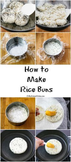 Korean Rice Burger Recipe, Bulgogi Burger, Rice Burger Recipe, Rice Buns, Rice Patty, Rice Patties, My Korean Kitchen, Koreansk Mad, Rice Burger