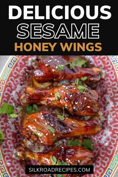 Baked honey sesame chicken is a favorite Chinese carry-out dish, but it's easy to make at home. Make this recipe soon, because everyone loves sticky chicken! This sticky chicken dish ranks on my top 10 favorite Chinese foods list with saucy Chinese five spice ribs, finger licking' good char siu, and Chinese BBQ pork buns (char siu bao). Baked Honey Sesame Chicken, Chinese Bbq Pork Buns, Bbq Pork Buns, Char Siu Bao, Honey Wings, Siu Bao, Chinese Five Spice, Chinese Bbq Pork, Chinese Foods