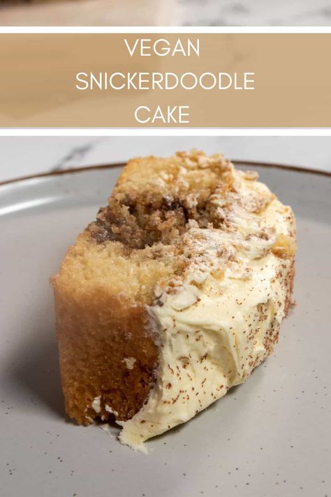 Vegan Snickerdoodle Cake, Vegan Snickerdoodles, Cinnamon Swirl Cake, Cinnamon Swirls, Cinnamon Sugar Muffins, Snickerdoodle Cake, Vegan Picnic, Allergy Recipes, Vegan Buttercream