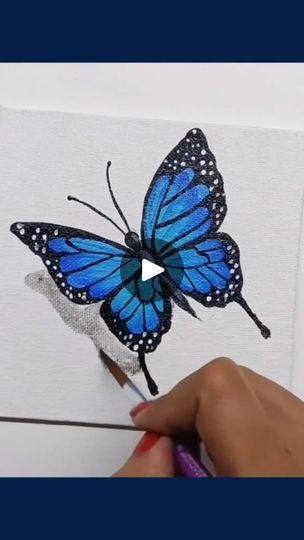 One Stroke Butterfly Painting ❤️ 
 #facebookreel | Little Rocks | Global Genius · Reel Happy Easy Butterfly Painting On Canvas, Easy Butterfly Painting, Rock Animals, Easy Butterfly, Butterfly Art Painting, Painted Rock Animals, Butterfly Painting, Pet Rocks, Painted Rock