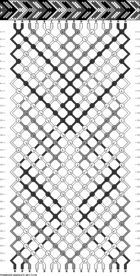 Friendship Bracelet Patterns 16 Strings, Monochrome Friendship Bracelet Pattern, Monochrome Friendship Bracelet, Friendship Bracelet Instructions, Coachella 2018, Cool Friendship Bracelets, Diy Bracelets With String, String Bracelet Patterns, Yarn Bracelets