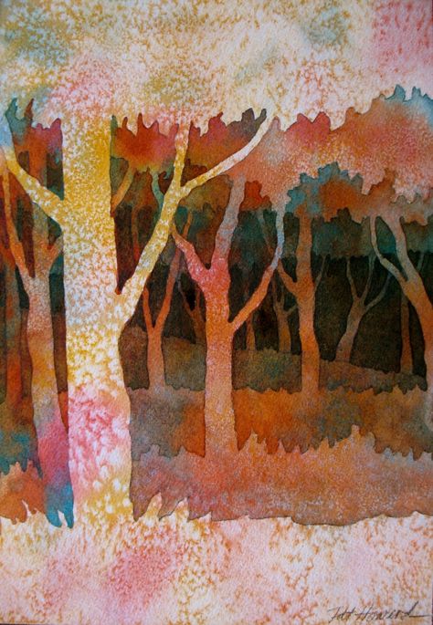 Watercolor Project:  Negative Painting of Trees Painting Of Trees, Watercolor Negative Painting, Negative Painting, Painting Trees, Watercolor Workshop, Space Painting, Watercolor Lessons, Watercolor Projects, Art Aquarelle