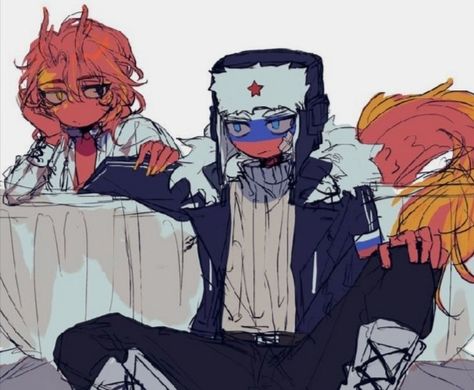 Russia X China Countryhumans, China X Russia Countryhumans, Kingdom Of Italy, Dragon Cookies, China Russia, Infinity Art, Art Outfit, Country Humans, Human Art