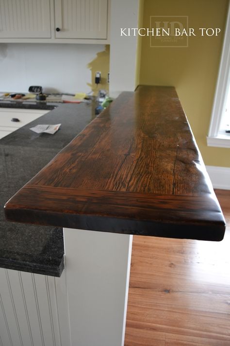 U Counter Kitchen, Kitchen Counter With Bar Top, Counter Top Extension Ideas, Counter Height Table As Kitchen Island, Reclaimed Wood Bar Top, Kitchen Bar Top Ideas, Bar Counter Top Ideas, Outdoor Bar Top Ideas, Counter Bar Kitchen