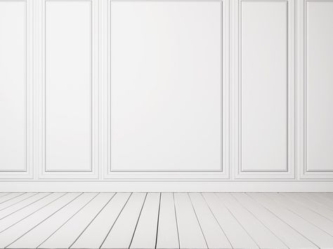 White Panel wall and white wood floor 5x12 White Panel Wall, White Wood Floors, White Panel, Simple Iphone Wallpaper, Panel Wall, Wall Background, White Paneling, Photo Backgrounds, White Wood