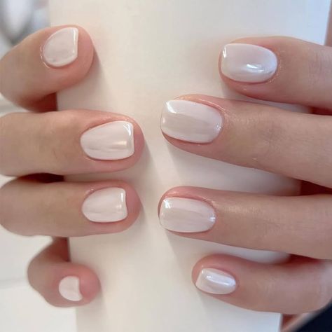 Amazon.com: 24 Pcs Moonlight White Press on Nails Short Square - YEFIUO Cute Fake Nails Press ons Spring Nail Tip Full Cover False Nails with Glossy Glitter Design Glue on Nails Kit Acrylic Nail Art DIY for Women : Beauty & Personal Care Bride's Nails Wedding, Nails Care, Ballet Nails, Nagel Tips, Manicure Tips, Pearl Nails, Nail Length, Bridal Nails, Nail Art Hacks