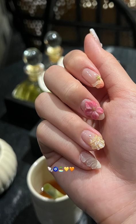 Gel Nails Floral, Nails Con Relieve, Nail Inspo Gel, Nail Elegant, Nail Simple, Nail Winter, Nails Floral, Elegant Nail, Hello Nails