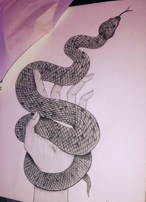 Drawing When Bored, Snake Sketch, Snake Drawing, Sketchbook Drawings, Girly Drawings, Bullet Journal Design Ideas, Easy Drawings Sketches, Graffiti Drawing, Cute Doodles Drawings