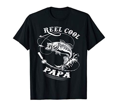 [488 268] Reel Cool Papa T-Shirt for Fishing Nature Lovers Vintage Fishing Reels, Funny Fish, Cool Uncle, Father's Day T Shirts, Retro Gift, Vintage Fishing, Fishing Humor, Mens Long Sleeve Tee, Fishing T Shirts