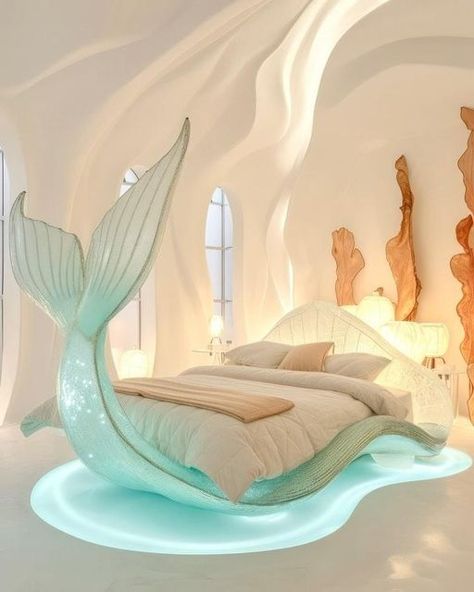 Suzan Valois on Instagram: "Mermaid Tails & Butterfly Wings 🧜‍♀️🦋 . ~Fairytales~ . . . . . #arcfly #allofarchitecture #archdaily #loversofarchitecture #amazingarchitecture #designandlive #myhouseidea #futurearchitect #architecturecontent #archilovers #architectureinteriors #architecture #design #home #architect #art #architects #productdesign #mermaid #butterfly #bedroom #beddesign #fairyhouse" Mermaid Room Decor, Mermaid Bedding, Florida Landscaping, Landscaping Florida, Amazing Bedroom Designs, Ocean Room, Mermaid Bedroom, Cool Room Designs, Dream Bedroom Inspiration