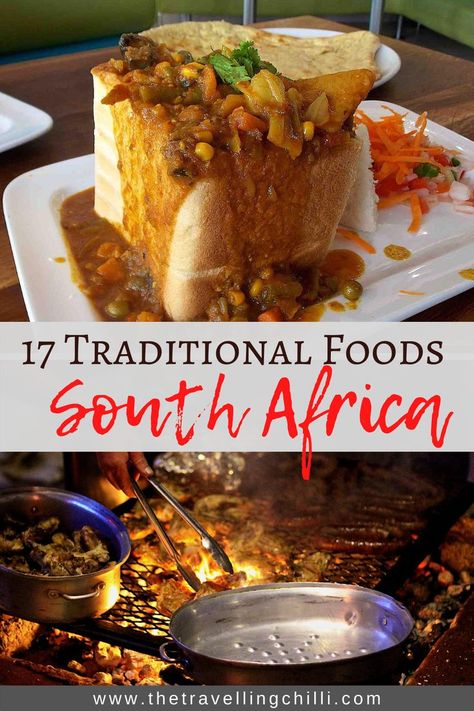 South African Side Dishes, Bunny Chow Recipe South Africa, Foodies Of South Africa Recipes, Bunny Chow South African, South African Recipes Afrikaanse Resepte, South African Snacks, Bobotie Recipe South Africa, African Thanksgiving, South African Bunny Chow