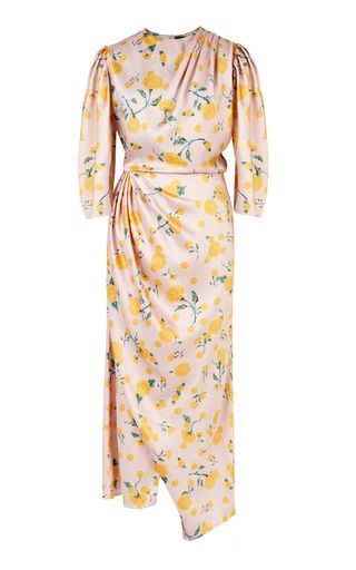 Satin Printed Dresses, Sunmer Dresses, Yellow Prints, Frocks For Girls, Classy Work Outfits, Silk Midi Dress, Floral Dress Summer, Fashion Line, Mellow Yellow