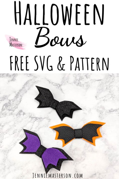 Bat Hair Bows: Free SVG and PDF Pattern - Jennie Masterson Halloween Hairstyles, Tattoo Diy, Halloween Hair Bows, Bow Template, Pattern Template, Work Diy, Bow Tutorial, Bow Pattern, Halloween Hair