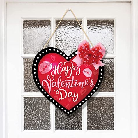 Door Wall Decor, Valentines Frames, Wooden Door Sign, Heart Wall Hanging, Heart Shaped Valentines, Wooden Door Signs, Lip Shapes, Romantic Design, Valentine Wreath