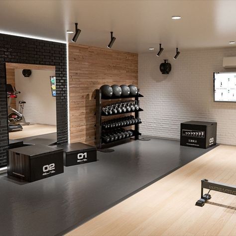 Home Gym Basement, Dream Home Gym, Gym Design Interior, Doors Diy, Home Gym Garage, Workout Room Home, Diy Home Gym, Basement Gym, Basement Inspiration