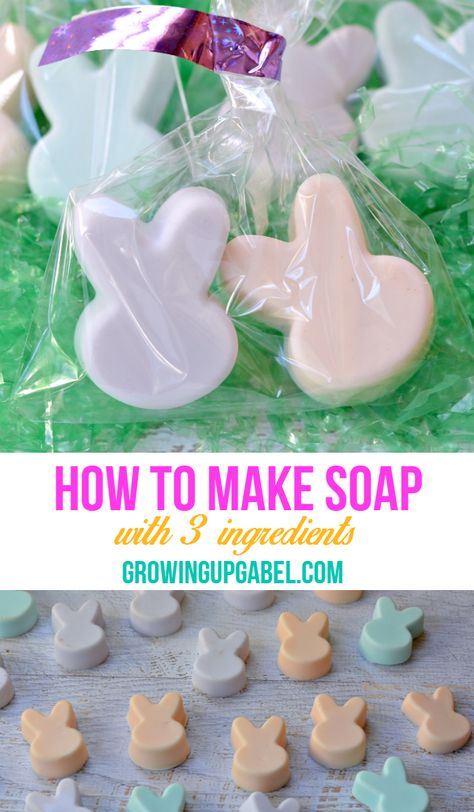 Wondering how to make soap? Just follow this easy soap making tutorial using only 3 ingredients. Homemade soap is great for Easter baskets or Mother's Day gifts. Soap Making Tutorials, Market Day Ideas, How To Make Soap, Savon Diy, Oils Essential, Make Soap, Basket Making, Homemade Soap Recipes, Easter Gift Baskets