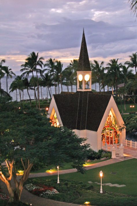 Chapel at Grand Wailea, Maui - my dream wedding destination Beach Chapel, Hawaii Temple Wedding, Grand Wailea Maui, Hawaii Wedding Chapel, Pretty Churches To Get Married In, Grand Wailea Maui Wedding, Merrimans Maui Wedding, Maui Pineapple Chapel, Pawleys Island Chapel