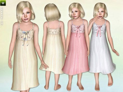 lillka's Girls Summer Nightgown Sims 3cc, Summer Nightgown, Sims3 Cc, Sims 3 Cc Clothes, Princess Nightgowns, Ts3 Cc, Sims 3 Cc Finds, Sims 3 Mods, Sims 4 Cc Kids Clothing