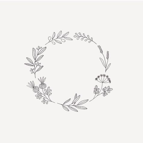 Ryn Frank on Instagram: “A little botanical wreath #drawing #design #illustration #sketch #botanical #plants #sketchbook #doodle” Flower Wreath Drawing, Ryn Frank, Pola Bordir, Wreath Drawing, Illustration Blume, Pola Sulam, 자수 디자인, 문신 디자인, Illustration Sketches