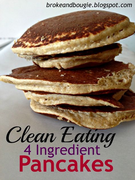 Oatmeal + Banana + Egg whites + Vanilla in the blender = delicious clean easy pancakes!! Clean Eating Pancakes, Eating Pancakes, Easy Pancakes, Oatmeal Banana, Banana And Egg, Clean Eating Breakfast, Pancakes Easy, 4 Ingredient, Lunch Snacks