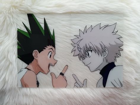 Hunter X Hunter Painting Canvases, Hunter X Hunter Painting, Vitray Art, Gon And Killua, Anime Canvas Painting, Phone Case Diy Paint, Anime Korea, Best Anime Drawings, Glass Paintings