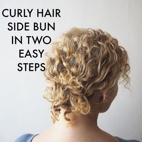 Curly Hair Side Bun Wedding, Side Bun Curly Hair Natural, Curly Side Bun Wedding Hair, Short Curly Messy Buns, Side Bun Curly Hair, Curly Hair Low Bun, Hair Side Bun, Curly Side Bun, Side Bun Tutorial