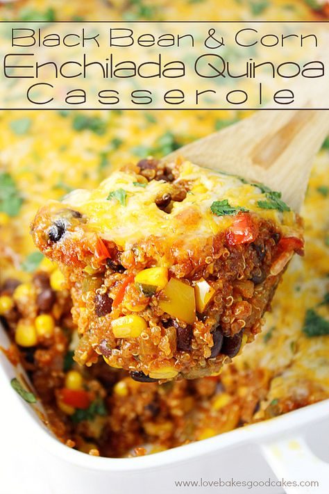 Quinoa Casserole, Black Bean And Corn, Black Bean Corn, Traditional Mexican Food, Easy Meal Plans, Traditional Mexican, Meatless Meals, Black Bean, Vegetarian Dishes