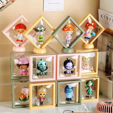 Blind Box Figure Display, Blind Box Display Ideas, Blind Box Display, Blind Box Toys, Figure Display Ideas, Doll Storage, Toy Display, Acrylic Storage, Doll Display