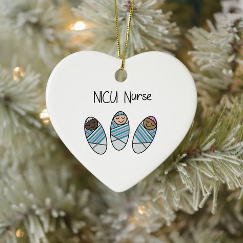 Nicu Nurse Ornament, Nurse Ornament, Nurse Ornaments, Medical Hospital, Neonatal Nurse, Nurse Christmas, Nicu Nurse, Registered Nurse, Heart Ornament