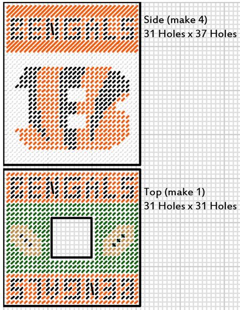 Bengals TBC Team Crafts, Doll Furniture Patterns, Plastic Canvas Letters, Canvas Ornaments, Bengals Football, Plastic Canvas Books, Graph Patterns, Plastic Canvas Coasters, Sport Canvas