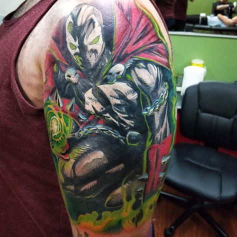 Spawn by @Krrinz always been my favorite antihero Spawn Tattoo Ideas, Spawn Tattoo, Tattoos Arm, A T, Men Tattoos Arm Sleeve, Dark Comics, Men Tattoos, Human Canvas, Comic Characters