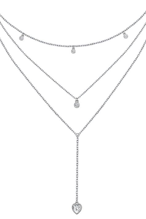 PRICES MAY VARY. ♥ DESIGN ♥ Our stylish 3 layered long chain necklaces can add an instant touch of luxe to your layers this season.This heart pendant accented with 4 circle layered necklace will sure eleavate your layering style to the next level. ♥ 925 STERLING SILVER ♥ Plated in gleaming 925 sterling silver and free of nickel, lead, and cadmium.This stunning Y Lariat 925 sterling silver layered necklace is the perfect dainty piece you need.No more wasting your precious time with finding neckla Layered Chains Silver, Silver Gem Necklace, Layer Necklaces Silver, Waste Chain, Chandler Outfits, Layered Silver Necklaces, Silver Layered Necklaces, Sterling Silver Layered Necklace, Silver Boho Necklace