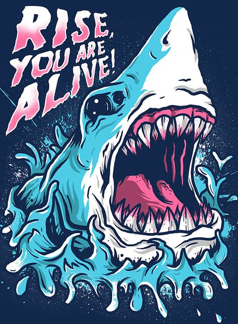 T Rex Illustration, Horror Wallpapers Hd, Beer Drawing, Arte Zombie, Shark Illustration, Batman Drawing, Shark Drawing, Shark Art, Shark Tattoos