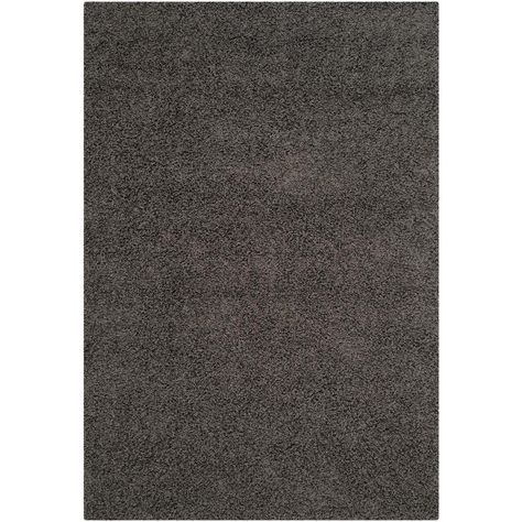 Safavieh Athens Shag Dark Gray 5 ft. 1 in. x 7 ft. 6 in. Area Rug Brown Shag Rug, European Homes, Carpet Ideas, Durable Carpet, Modern And Traditional Decor, Dark Grey Rug, Safavieh Rug, Shag Carpet, Solid Area Rugs