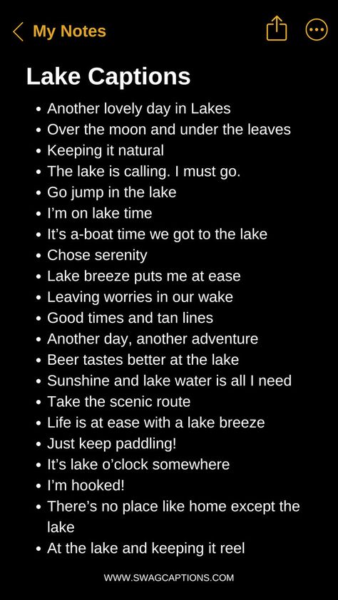 Discover serenity with our collection of "Lake Captions to Find Your Inner Peace." Whether you're reminiscing about a peaceful lakeside retreat or seeking inspiration for your next social media post, these captions perfectly capture the tranquility and beauty of lake moments. Dive into calming reflections, soothing sunsets, and the gentle whispers of nature. Let our curated captions bring a sense of peace and calm to your photos and share the blissful vibes with your followers. Finding Peace Captions Instagram, Inner Peace Captions Instagram, Lake Ig Captions, Lake Day Quotes, Reminiscing Captions, River Instagram Captions, Bliss Captions, Lake Day Instagram Captions, Lake Quotes For Instagram