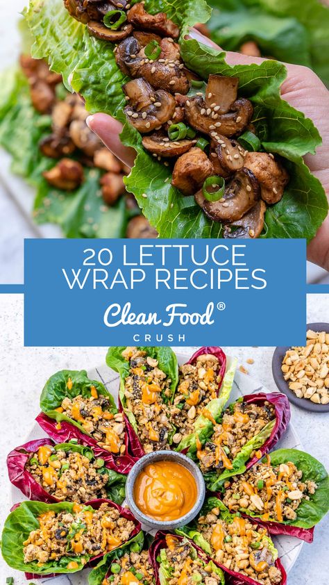 20 Lettuce Wraps Recipes Avocado Chicken Lettuce Wraps, Lettuce Wraps Recipes, Lettuce Wraps Healthy, Slow Carb Diet, Lettuce Recipes, Wraps Recipes, Healthy Entrees, Lettuce Wrap Recipes, Clean Eating Challenge