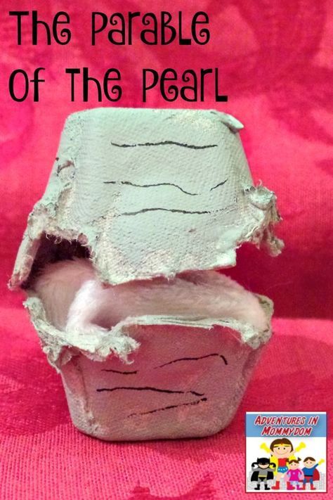 Parable of the Pearl activities Faith Lessons, Preschool Bible Lessons, Messy Life, Bible Object Lessons, Parables Of Jesus, Pearl Crafts, Preschool Bible, Bible Ideas, Class Decor