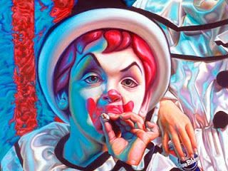 More Ron English art. Ron English, Pierrot Clown, Send In The Clowns, Creepy Clown, English Art, Pop Surrealism, Weird Art, Art Studios, Art Videos