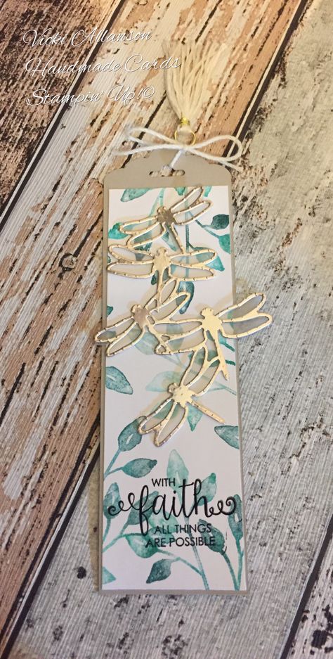 Stampin Up Bookmarks Ideas, Stampin Up Bookmarks, Diy Book Marks, Dragonfly Bookmark, Bookmark Cards, Handmade Greeting Card Designs, Bookmark Card, Christmas Bookmarks, Book Diy